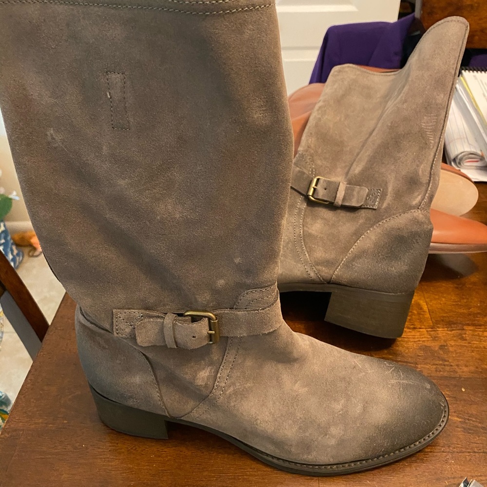 Grey suede leather boots from Jcrew